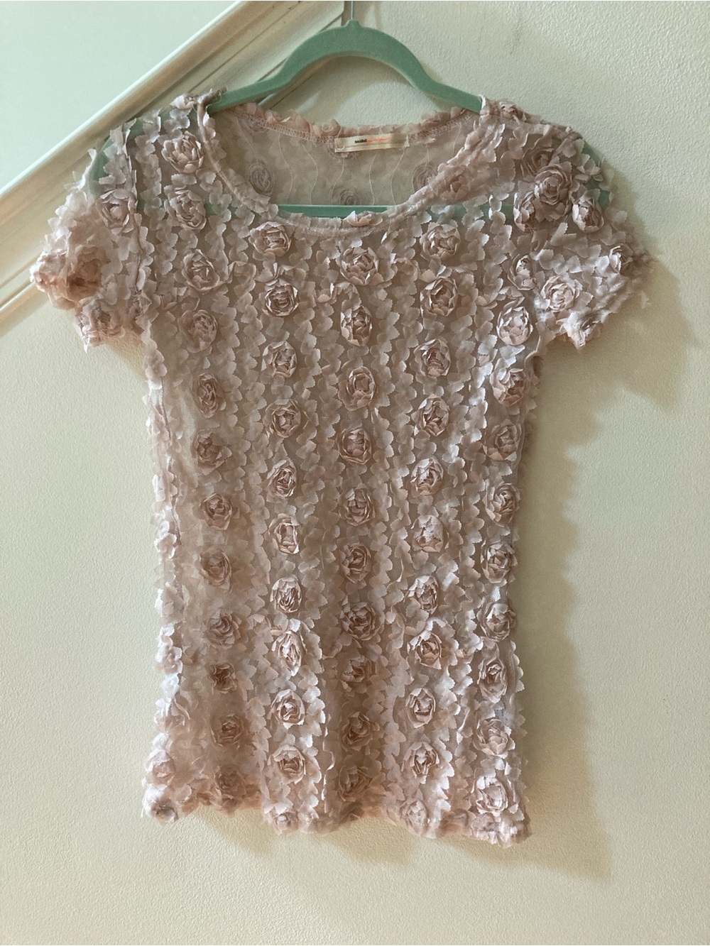 Sheer Rosette Mesh Top Small